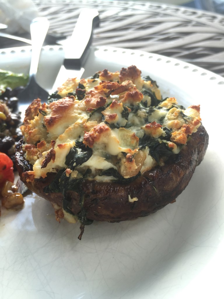 Spinach and Goat Cheese Stuffed Portabella Mushrooms • Pleasing Eats