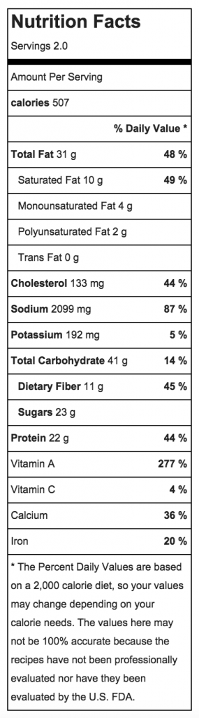 Pumpkin Pancakes with Cream Cheese Nutritional Info